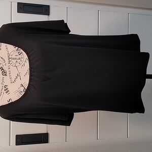 Covington Black Jersey Round Neck Top